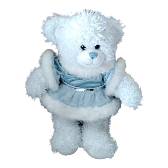 Build-A-Bear Teddy 16 Inch White & Blue "Fur" with Blue Nose and Mouth - Picture 9 of 9